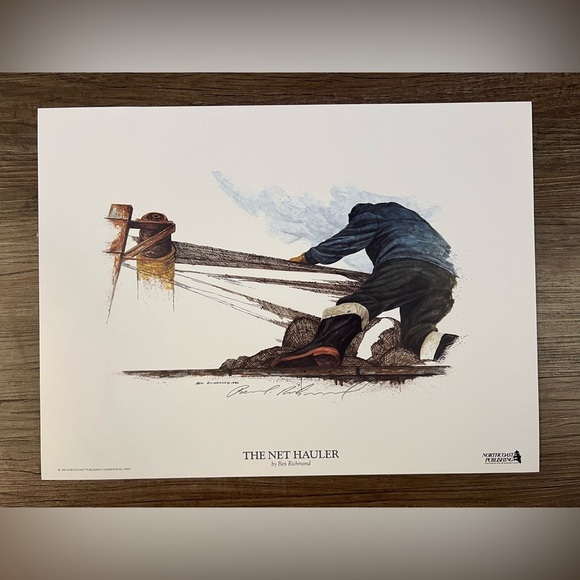 1990‎ Ben Richmond Storm Watch & The Net Hauler Limited Edition Lithograph Sign - Picture 3 of 15